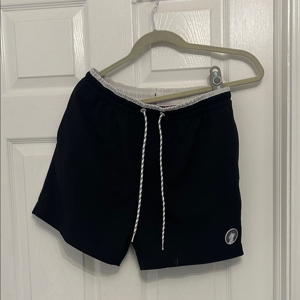 Chubbies Black Swim Shorts with White Trim